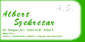 albert szekretar business card